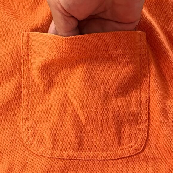 Duluth Trading Polo Workshirt Men 2XL Orange Pocket Short Sleeve Collared 18095 - Picture 10 of 11